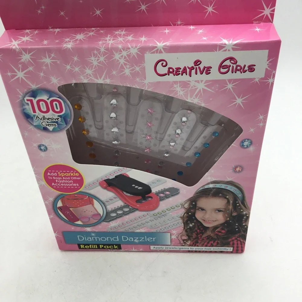 Creative Girls Diamond Dazzler Refill Pack 100 Adhesive Gems Hair‎ Fashion